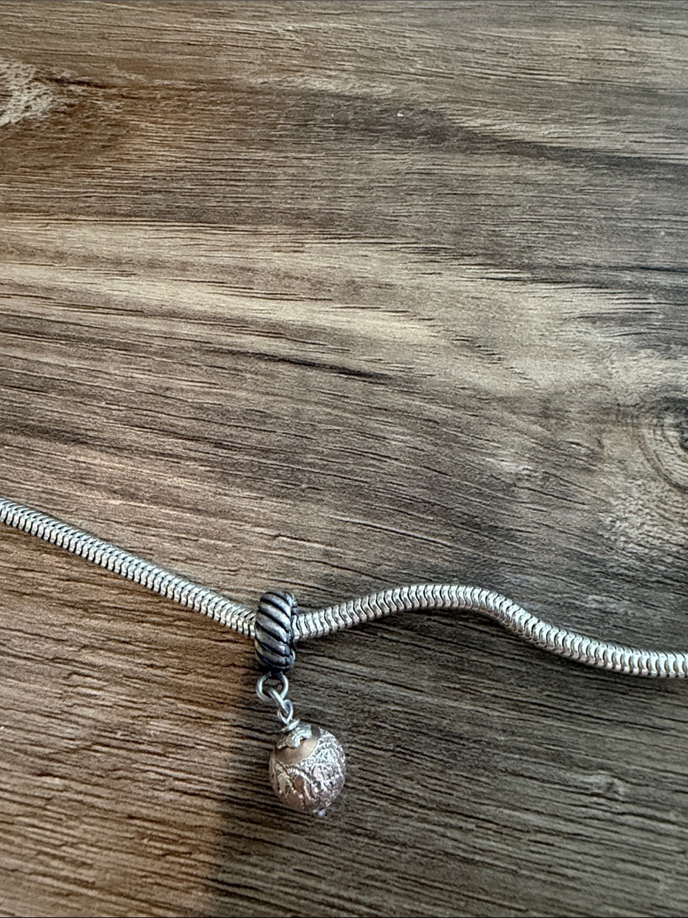 Sterling silver Women with Engraved Champagne Ball Charm